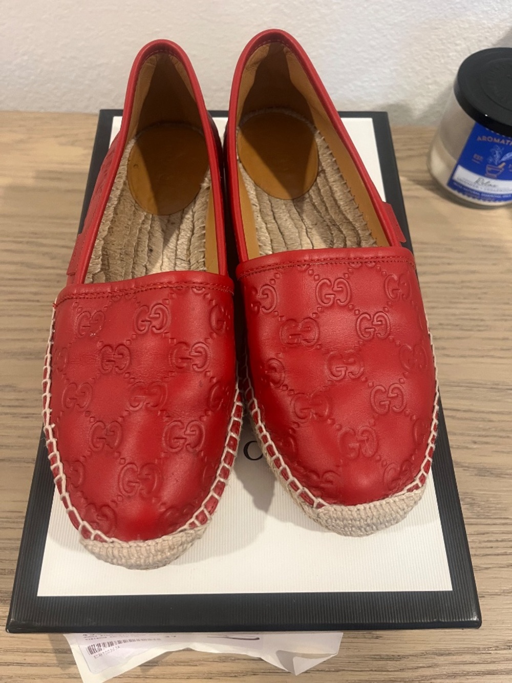 Gucci guccissima espradrille red leather sz 37 - Picture 2 of 7